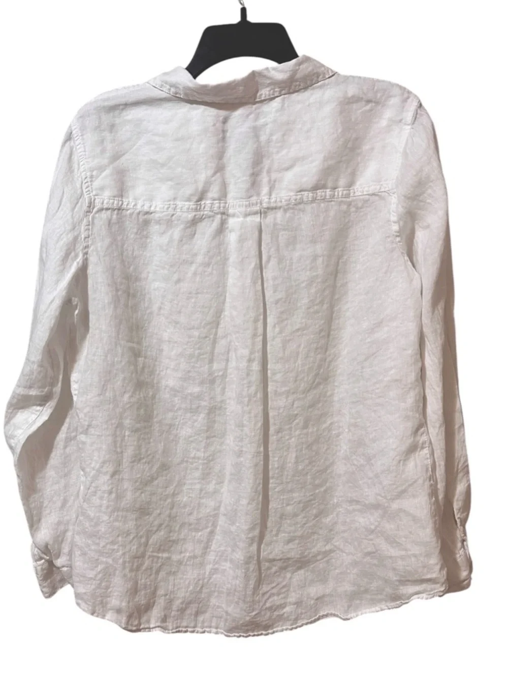 TAHARI 100% linen white long sleeve button front shirt size XL - Picture 4 of 5
